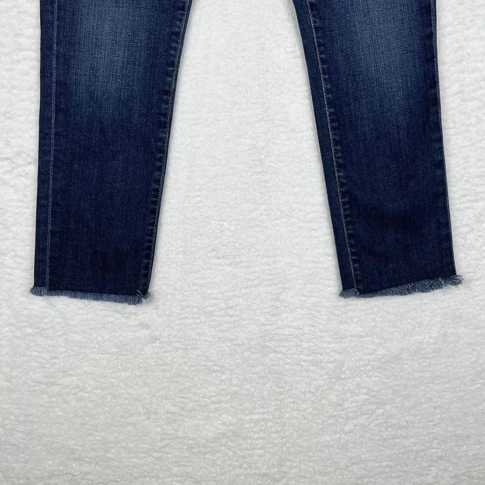 Adriano Goldschmied Jeans Womens 27R Blue Wash Stevie Slim Straight Fray Hem USA